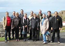 The Swedish clergy group takes in the view at the Giant's Causeway.